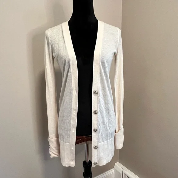 Club Monaco Cream Cashmere Cardigan sz XS - Picture 6 of 13